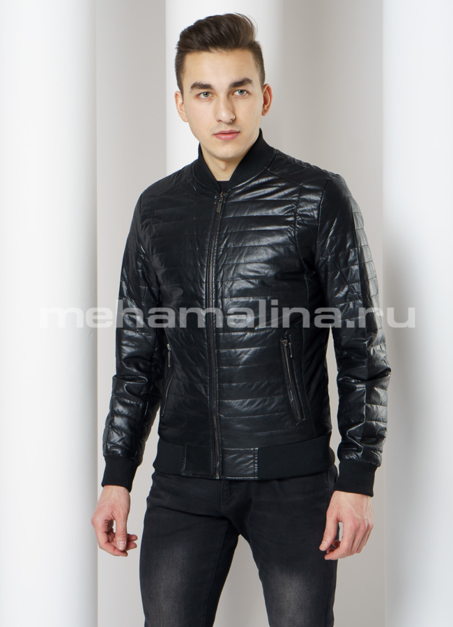 Куртка бомбер из эко кожи модель № 820 универмаг малина