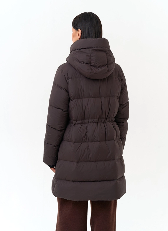 Женский пуховик с капюшоном фото