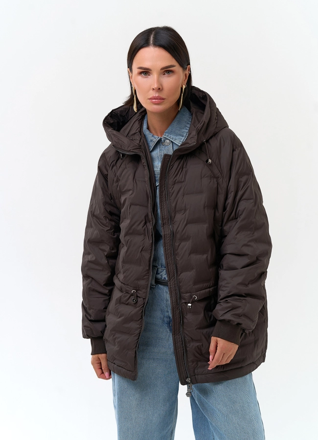Женская куртка с капюшоном модель № 33794 универмаг малина