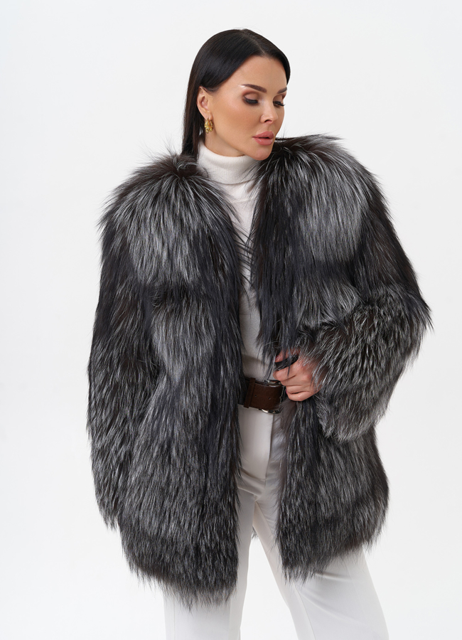 Куртка из чернобурой лисы модель № 29483 универмаг малина