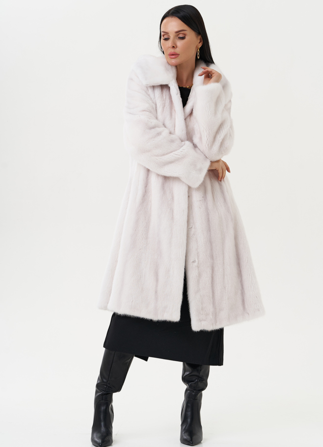 Шуба из меха норки в роспуск модель № 23152 универмаг малина