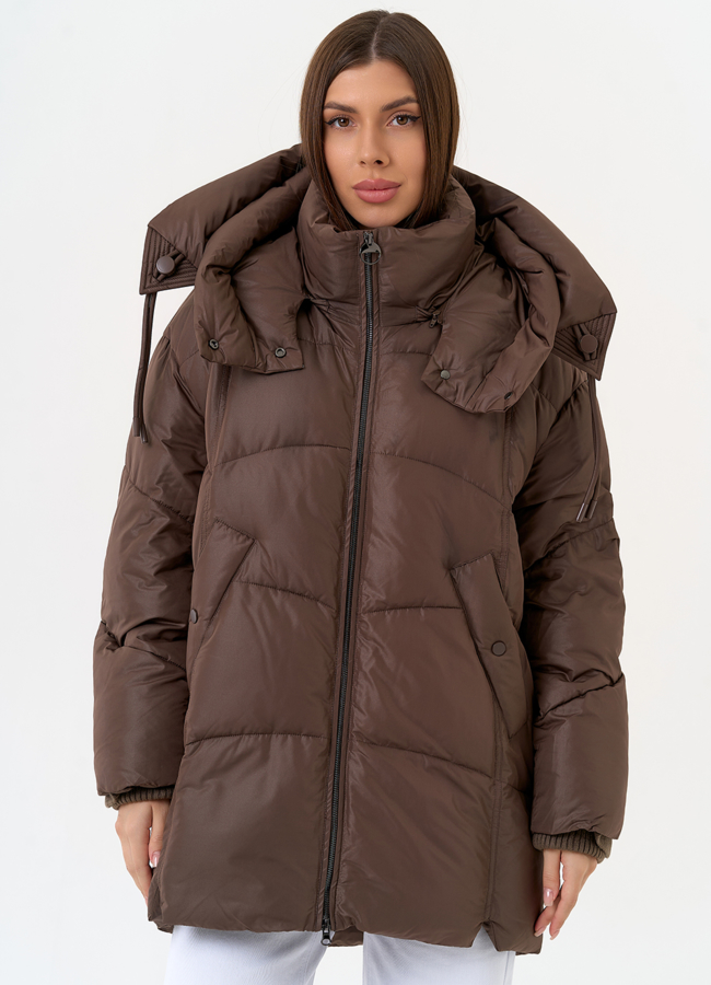 Женский пуховик с капюшоном модель № 31593 в кредит