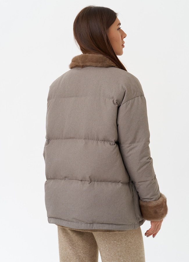 Куртка с отделкой из меха норки модель № 28833 универмаг малина