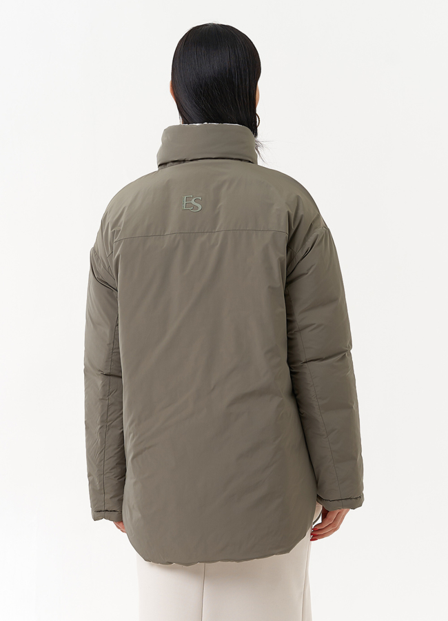 фото Женская двухсторонняя куртка с воротником стойкой модель № 30089