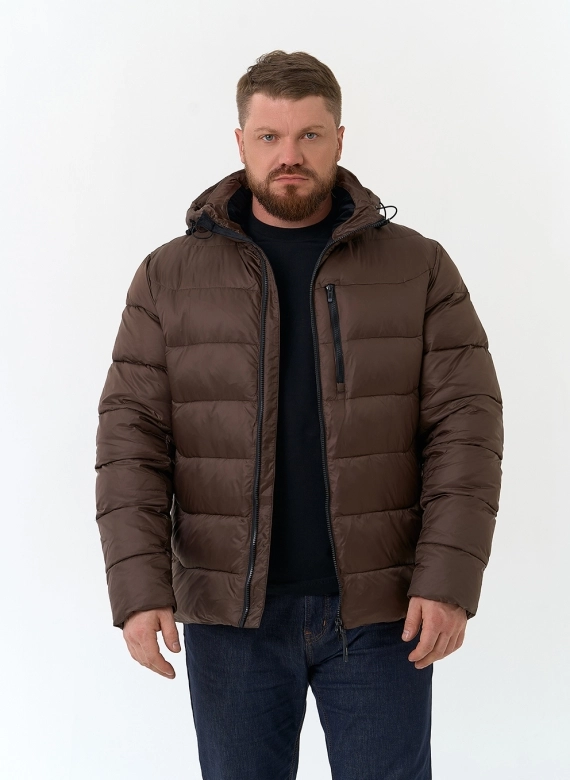 Мужской пуховик с капюшоном  фото