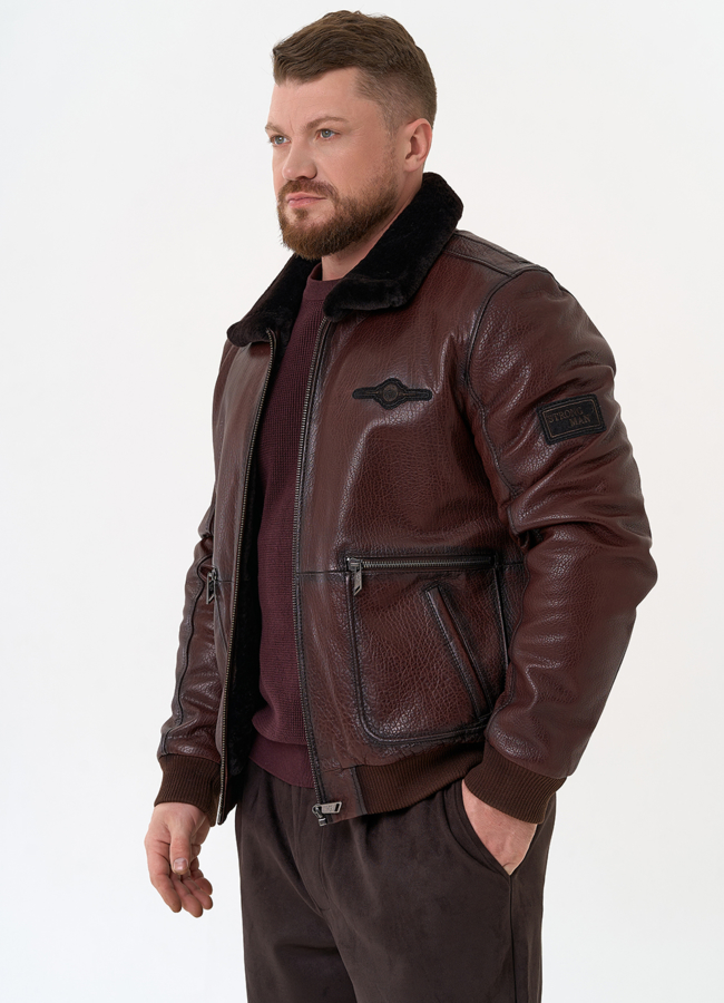 Мужская натуральная дубленка модель № 31794 универмаг малина