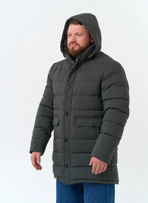 Мужской пуховик с капюшоном фото