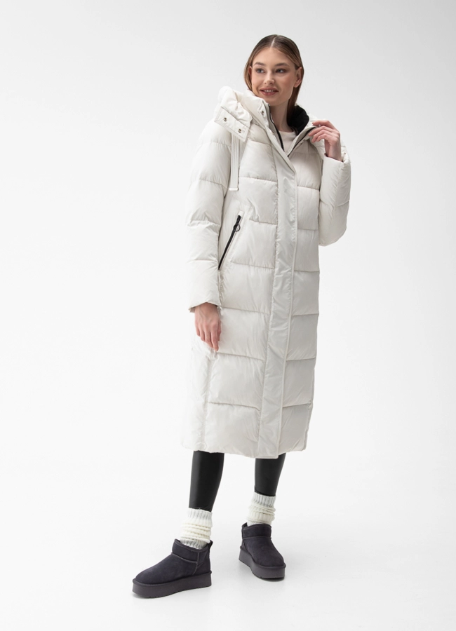 фото Женский пуховик с капюшоном  модель № 28384