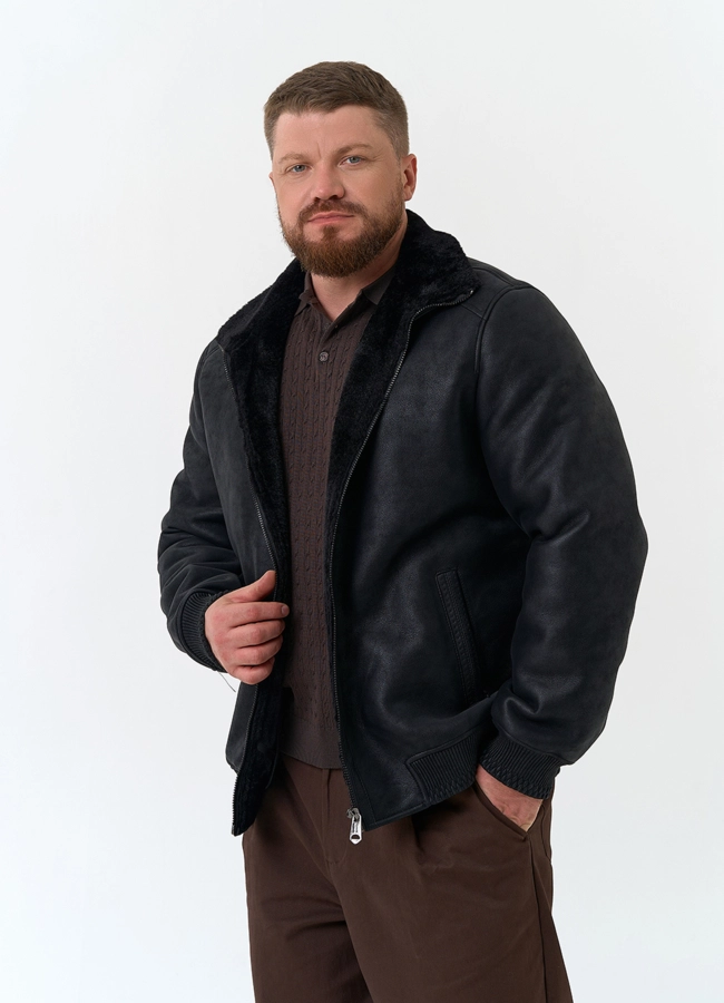Мужская дубленка из эко замши модель № 34091 универмаг малина фото