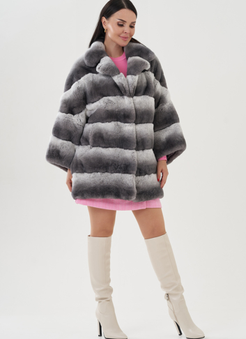 Шуба из кролика оверсайз