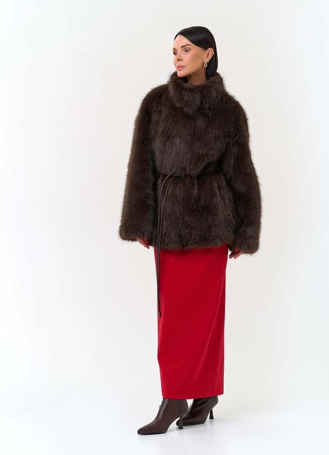 Женская куртка из эко меха модель № 33870 универмаг малина фото